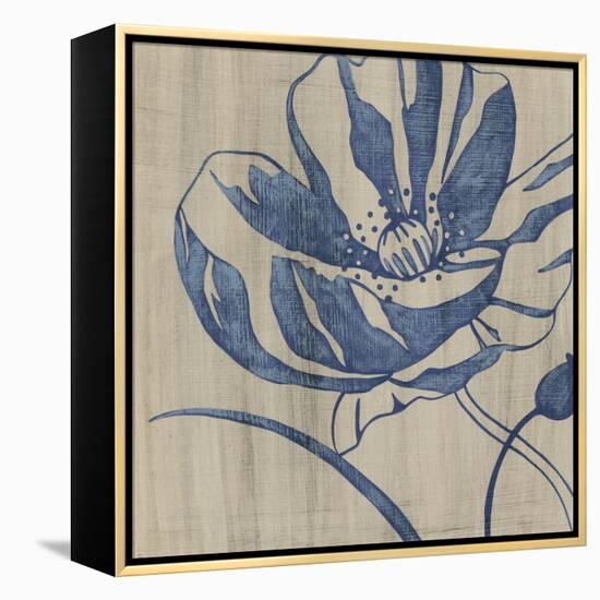 Indigo Poppy-Chariklia Zarris-Framed Stretched Canvas