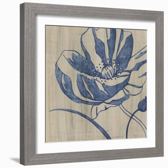 Indigo Poppy-Chariklia Zarris-Framed Art Print