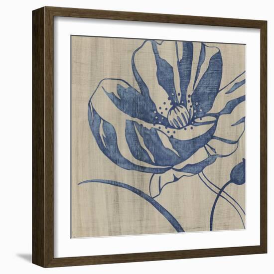 Indigo Poppy-Chariklia Zarris-Framed Art Print