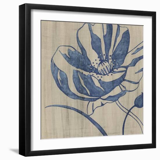 Indigo Poppy-Chariklia Zarris-Framed Art Print