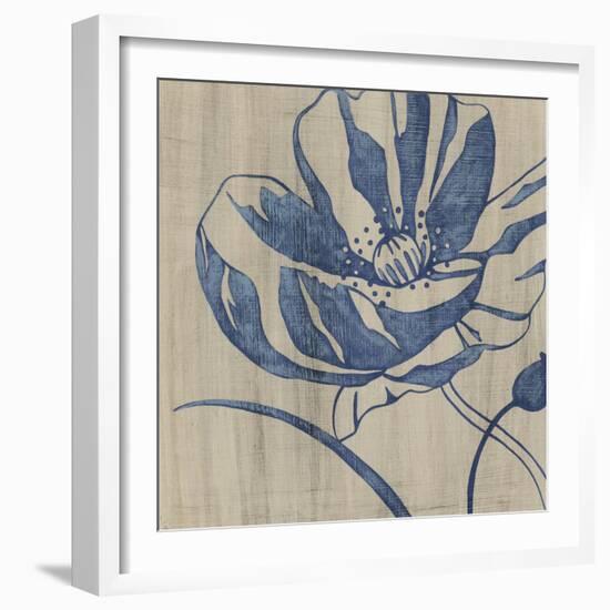 Indigo Poppy-Chariklia Zarris-Framed Art Print