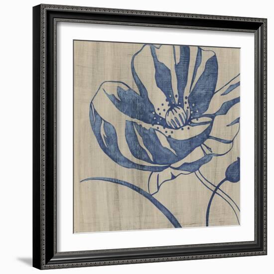 Indigo Poppy-Chariklia Zarris-Framed Art Print