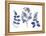 Indigo Pressed Florals I-Studio W-Framed Stretched Canvas