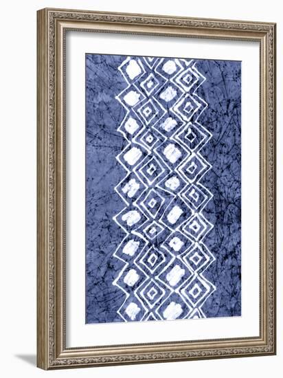 Indigo Primitive Patterns IV-Renee W. Stramel-Framed Art Print