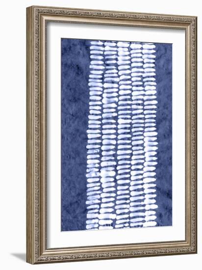 Indigo Primitive Patterns VII-Renee W. Stramel-Framed Art Print