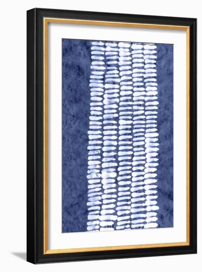 Indigo Primitive Patterns VII-Renee W. Stramel-Framed Art Print