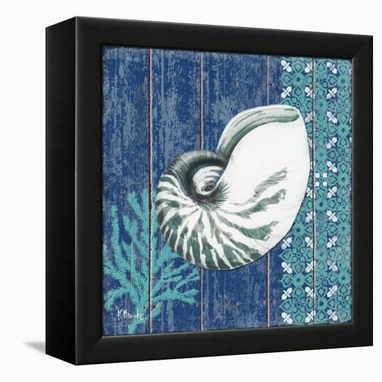 Indigo Sea IV-Paul Brent-Framed Stretched Canvas