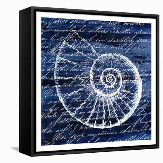 Indigo Shell 1-Kimberly Allen-Framed Stretched Canvas