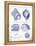 Indigo Shells I-Gwendolyn Babbitt-Framed Stretched Canvas