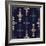 Indigo Squares Crosshairs-Melody Hogan-Framed Art Print