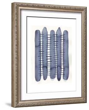 Indigo Stitchy II-Nikki Galapon-Framed Art Print