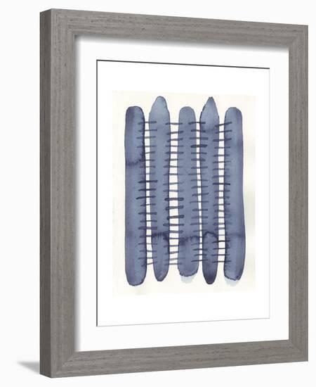 Indigo Stitchy II-Nikki Galapon-Framed Art Print