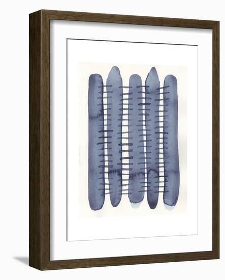 Indigo Stitchy II-Nikki Galapon-Framed Art Print