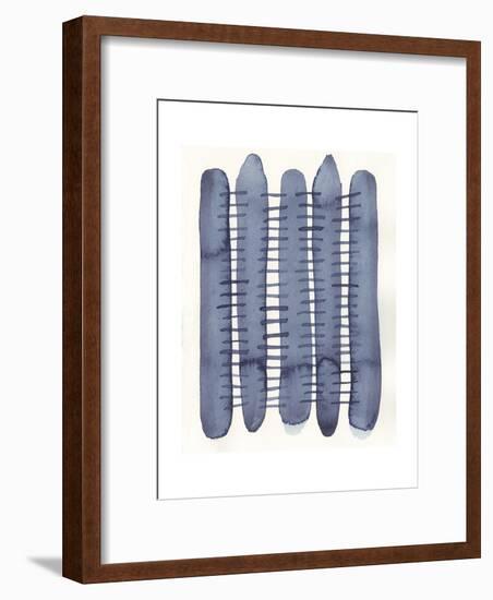 Indigo Stitchy II-Nikki Galapon-Framed Art Print