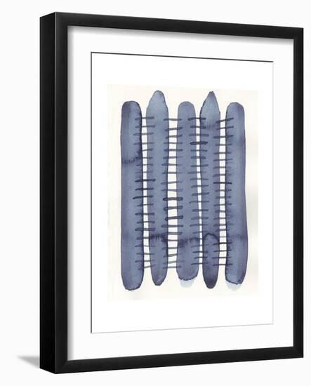 Indigo Stitchy II-Nikki Galapon-Framed Art Print