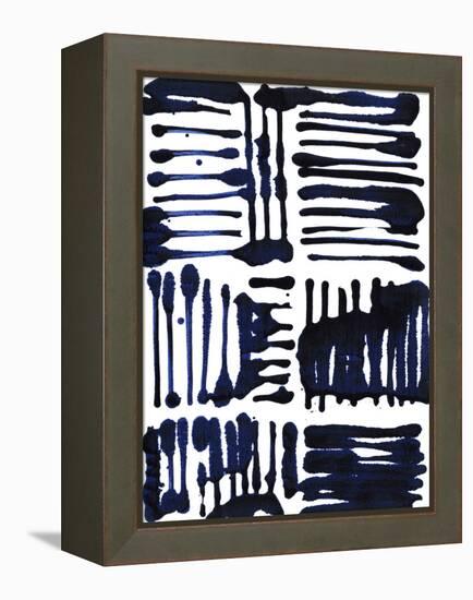 Indigo Stripes II-Jodi Fuchs-Framed Stretched Canvas