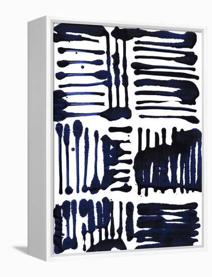 Indigo Stripes II-Jodi Fuchs-Framed Stretched Canvas