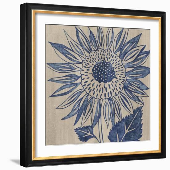 Indigo Sunflower-Chariklia Zarris-Framed Premium Giclee Print