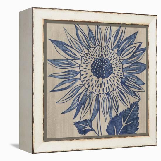 Indigo Sunflower-Chariklia Zarris-Framed Stretched Canvas