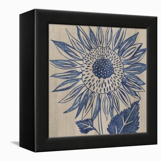 Indigo Sunflower-Chariklia Zarris-Framed Stretched Canvas