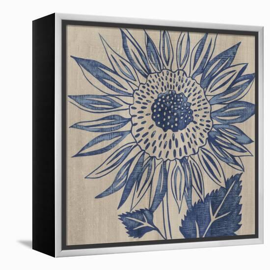 Indigo Sunflower-Chariklia Zarris-Framed Stretched Canvas