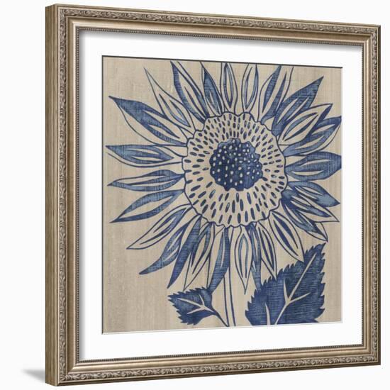 Indigo Sunflower-Chariklia Zarris-Framed Art Print