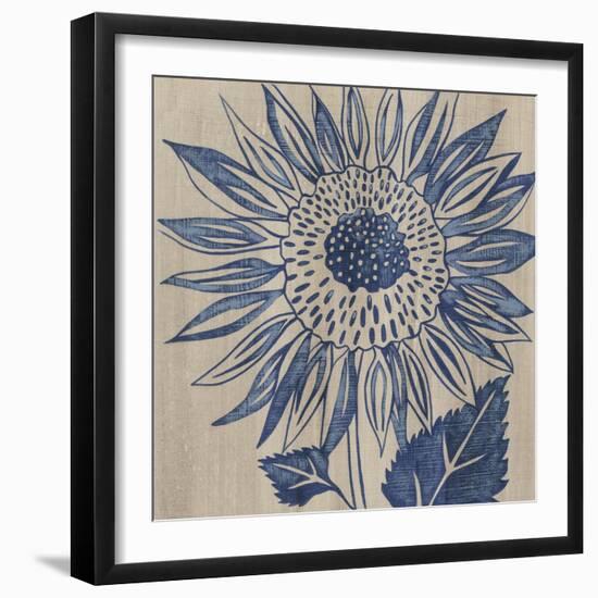 Indigo Sunflower-Chariklia Zarris-Framed Art Print