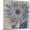Indigo Sunflower-Chariklia Zarris-Mounted Art Print