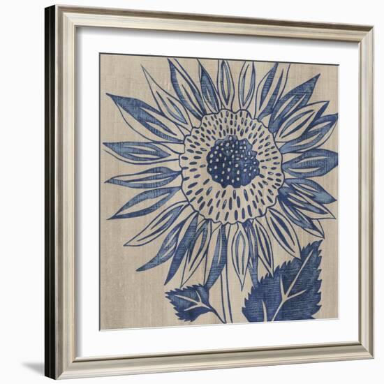 Indigo Sunflower-Chariklia Zarris-Framed Art Print