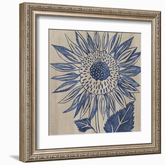 Indigo Sunflower-Chariklia Zarris-Framed Art Print