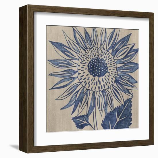 Indigo Sunflower-Chariklia Zarris-Framed Art Print