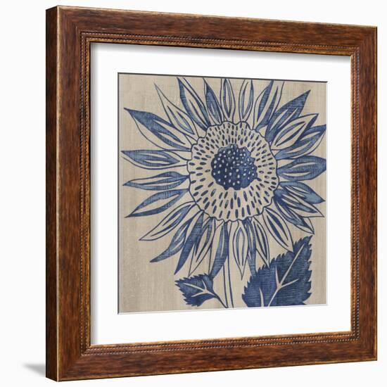 Indigo Sunflower-Chariklia Zarris-Framed Art Print