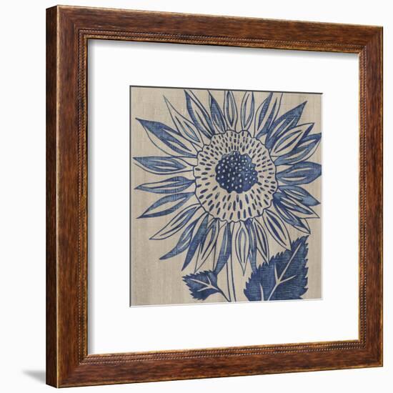 Indigo Sunflower-Chariklia Zarris-Framed Art Print