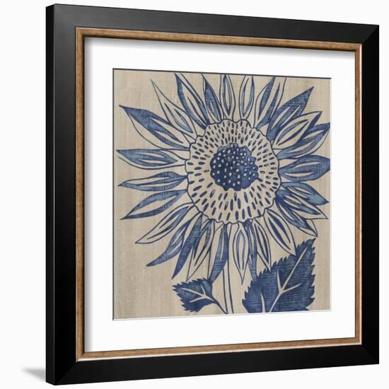 Indigo Sunflower-Chariklia Zarris-Framed Art Print