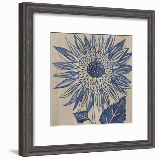 Indigo Sunflower-Chariklia Zarris-Framed Art Print