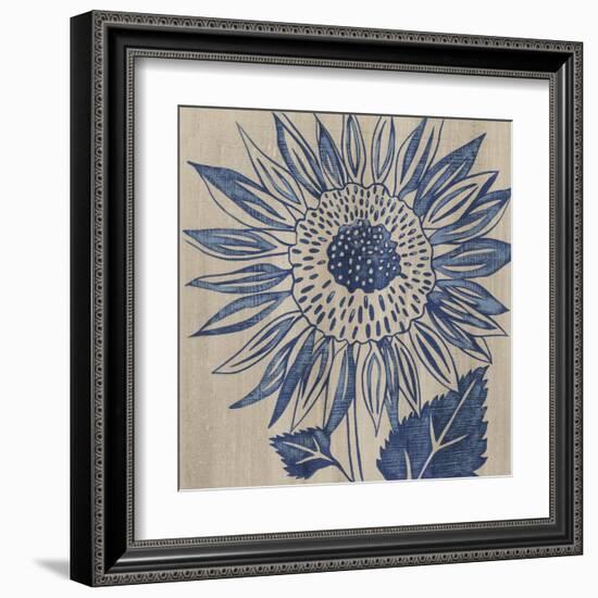 Indigo Sunflower-Chariklia Zarris-Framed Art Print