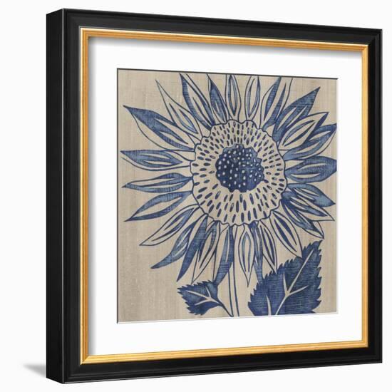 Indigo Sunflower-Chariklia Zarris-Framed Art Print