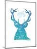 Indigo & Teal Deer I-Gwendolyn Babbitt-Mounted Art Print