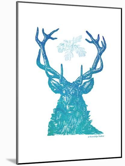 Indigo & Teal Deer I-Gwendolyn Babbitt-Mounted Art Print