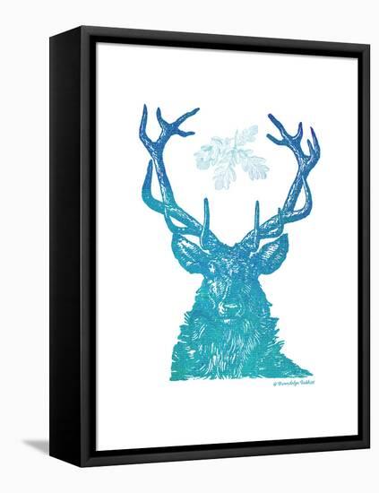 Indigo & Teal Deer I-Gwendolyn Babbitt-Framed Stretched Canvas