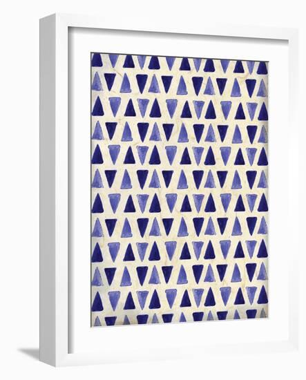 Indigo Triangles-Kimberly Allen-Framed Art Print