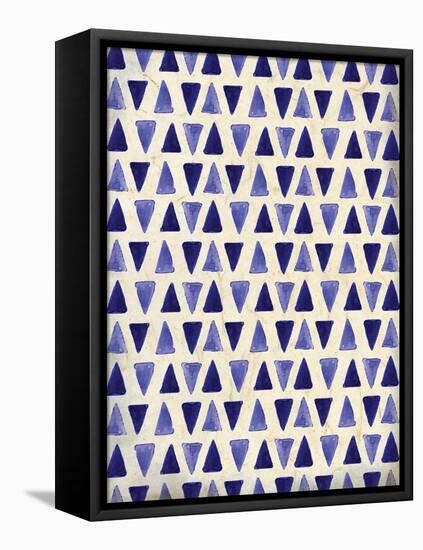 Indigo Triangles-Kimberly Allen-Framed Stretched Canvas