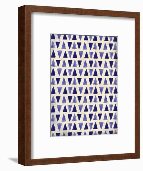 Indigo Triangles-Kimberly Allen-Framed Art Print