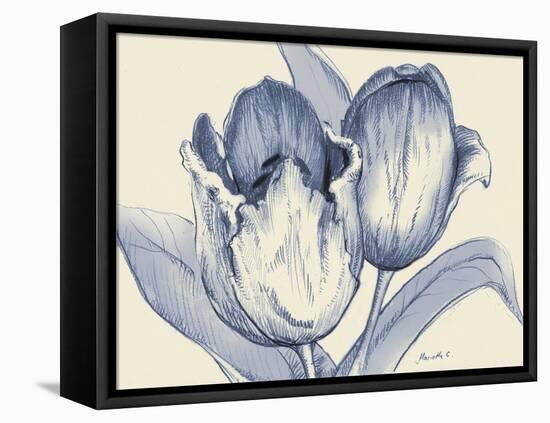 Indigo Tulip-Marietta Cohen Art and Design-Framed Premier Image Canvas