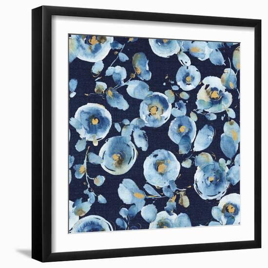 Indigold Flower Toss Indigo-Lisa Audit-Framed Art Print