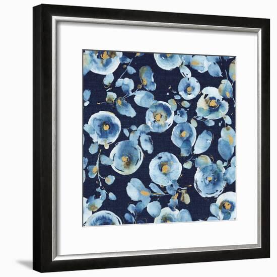 Indigold Flower Toss Indigo-Lisa Audit-Framed Art Print