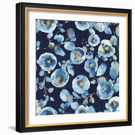 Indigold Flower Toss Indigo-Lisa Audit-Framed Art Print