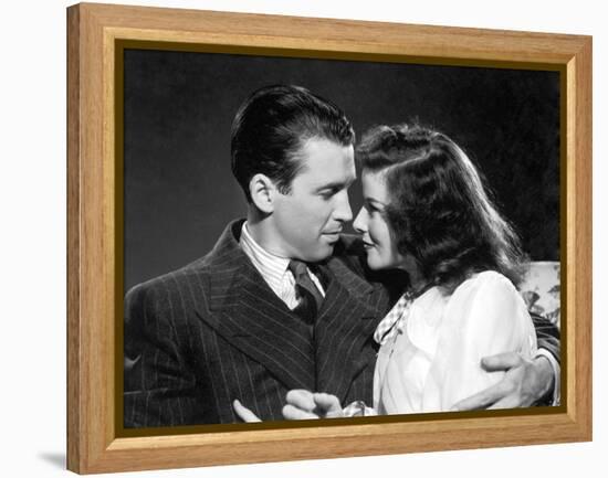 Indiscretions THE PHILADELPHIA STORY by George Cukor avecJames Stewart and Katharine Hepburn, 1940 -null-Framed Stretched Canvas