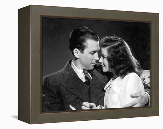 Indiscretions THE PHILADELPHIA STORY by George Cukor avecJames Stewart and Katharine Hepburn, 1940 -null-Framed Stretched Canvas