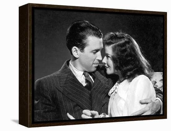 Indiscretions THE PHILADELPHIA STORY by George Cukor avecJames Stewart and Katharine Hepburn, 1940 -null-Framed Stretched Canvas